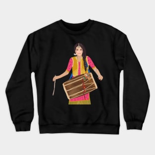 Dhol player desi Indian Punjabi Pakistani girl woman Crewneck Sweatshirt